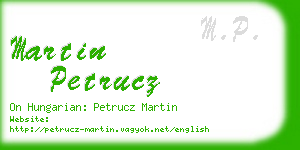 martin petrucz business card